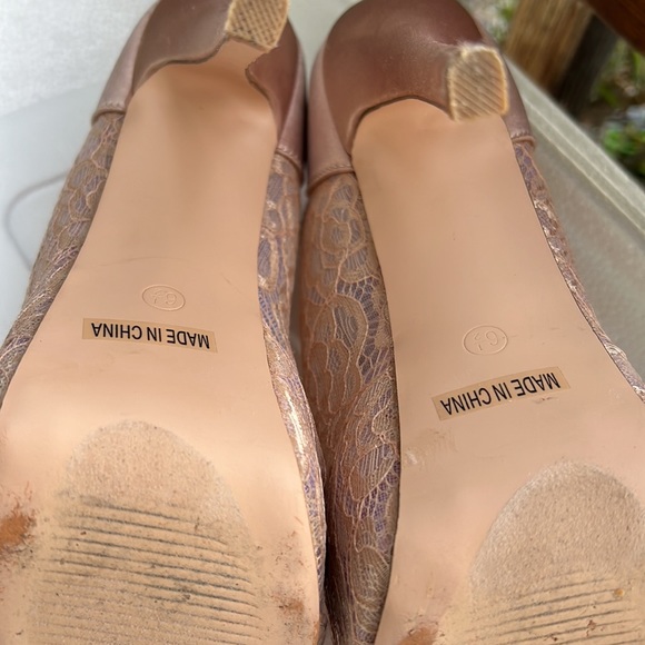 Womens gold rose high heels - Picture 5 of 12